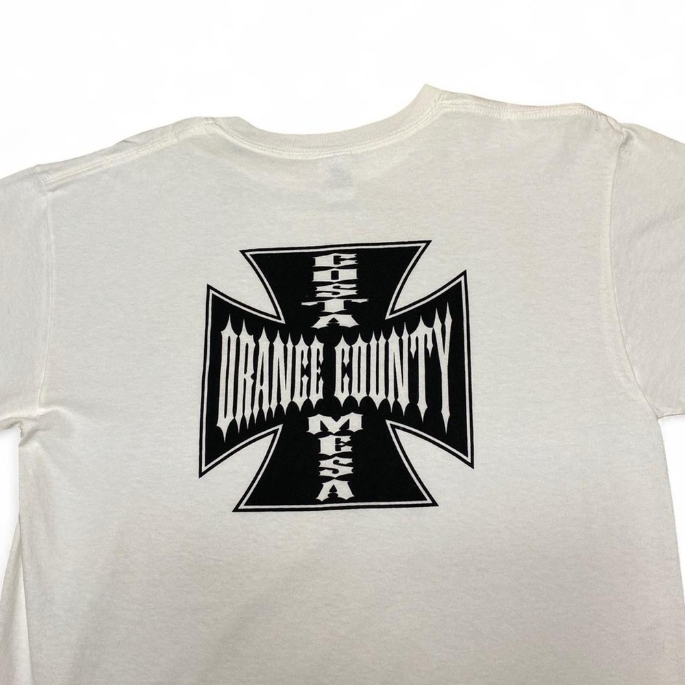 Y2K Costa Mesa Orange county white and black graphic tshirt